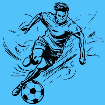 Desenho de jogadores de futebol e bandeiras